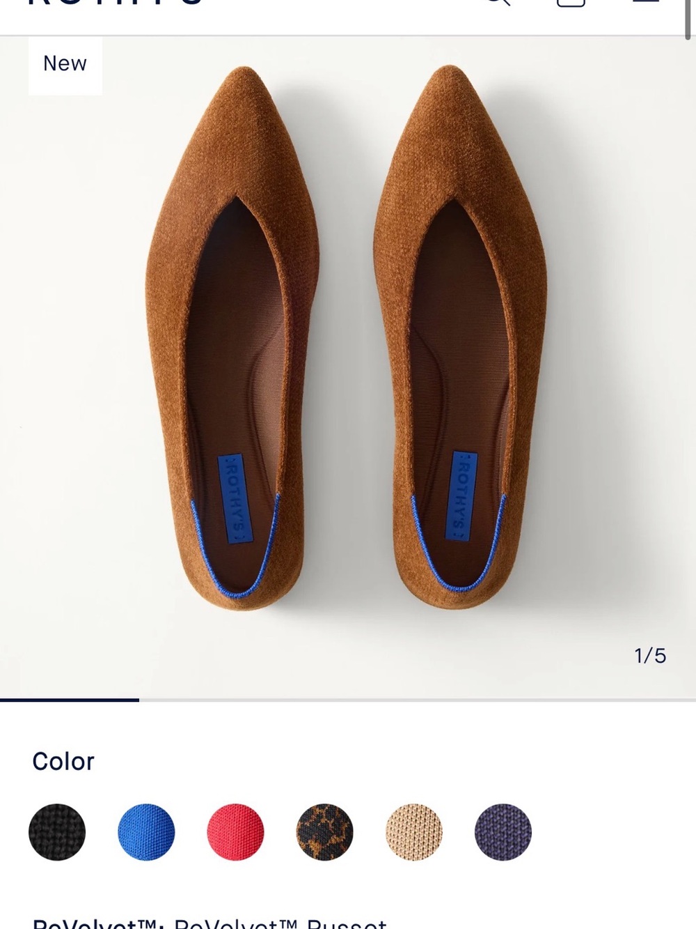 Rothy's Point III Flat in Russet 9 (Fall 26 new style - W BOX)